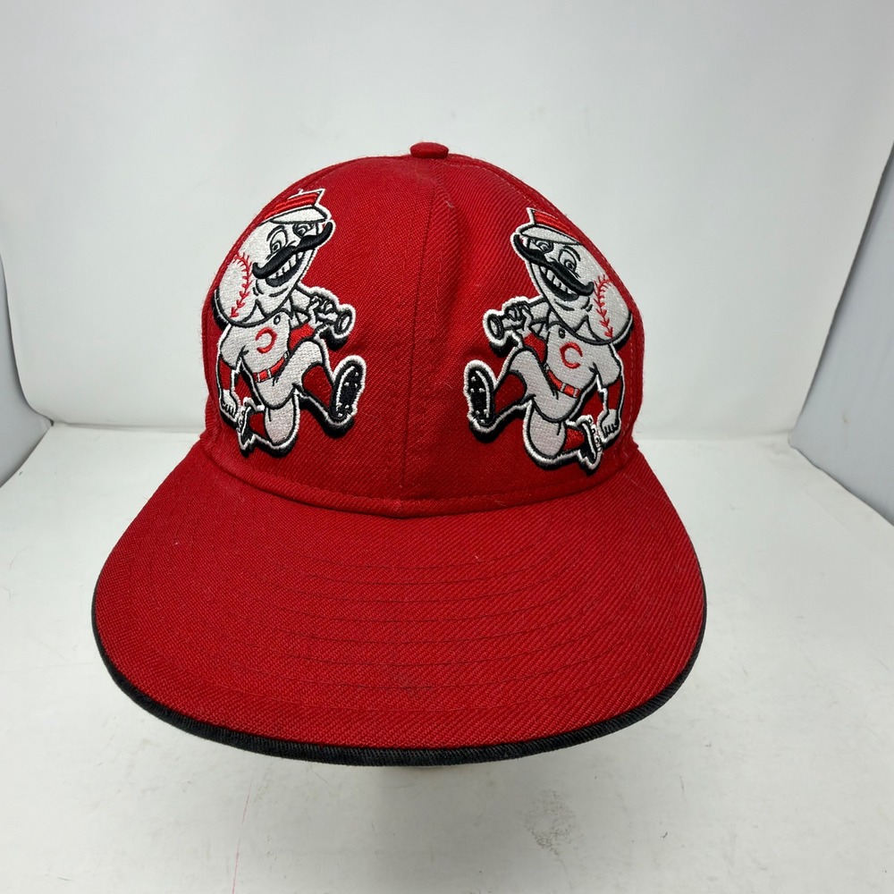 New Era Cincinnati Reds Fitted Hat Mens 7 1/4 Red Mr Redlegs 59FIFTY Wool Cap